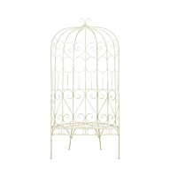 Patio Bench 37.4" Iron Antique White