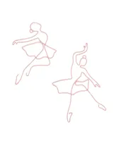 Lambs & Ivy Ballerina Baby 2-Piece Pink Ballet Dancers Wire Wall Decor