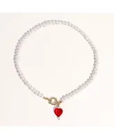 Kokoro Freshwater Pearl Heart Necklace 20" For Women