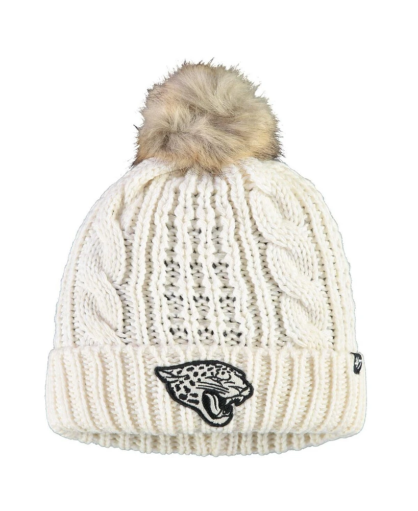 Women's '47 Brand Cream Jacksonville Jaguars Meeko Cuffed Knit Hat With Pom