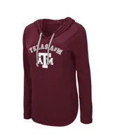 Women's Colosseum Maroon Texas A&M Aggies My Lover Lightweight Hooded Long Sleeve T-shirt