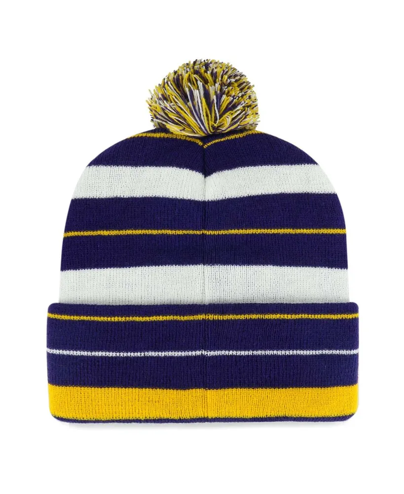 Men's '47 Brand Purple Minnesota Vikings Powerline Cuffed Knit Hat with Pom