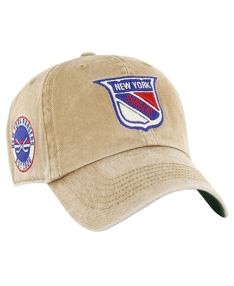 Men's '47 Brand Khaki New York Rangers Earldor Clean Up Adjustable Hat