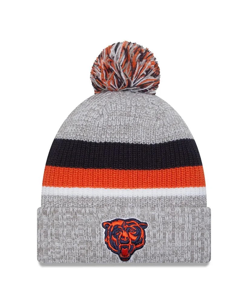 Men's New Era Heather Gray Chicago Bears Cuffed Knit Hat with Pom