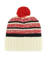 Men's '47 Brand Cream Detroit Red Wings Tavern Cuffed Knit Hat with Pom