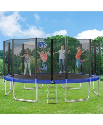 Streamdale Furniture Kids' 16FT Trampoline with Safety Enclosure, Hoop, Ladder