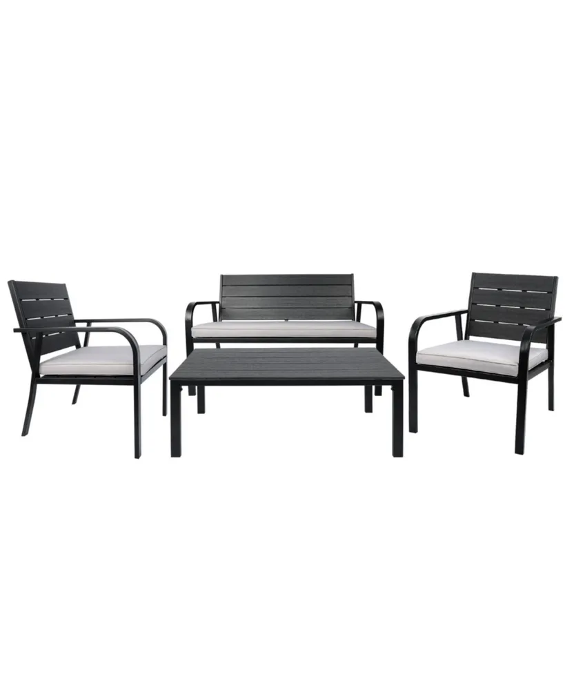 Simplie Fun All-Weather Patio Furniture Set with Loveseat and Coffee Table