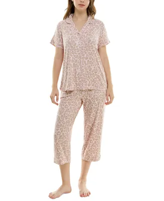 Roudelain Women's 2-Pc. Printed Capri Pajamas Set