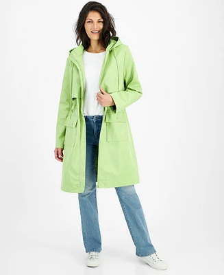 Macy's Flower Show Women's Water-Resistant Hooded Trench Coat, Created for