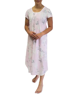 Miss Elaine Women's Short-Sleeve Floral Nightgown