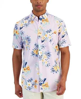 Club Room Men's Naranja Floral Poplin Shirt, Created for Macy's