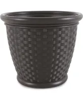 Suncast Sonora Resin Wicker Planter for Indoor & Outdoor Use