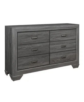 Simplie Fun Wooden Bedroom Furniture Gray Finish 1Pc Dresser Of 6X Drawers Contemporary Design Rustic Aesthetic