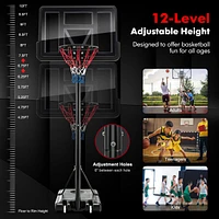 4.25-10 Feet Adjustable Basketball Hoop System with 44 Inch Backboard