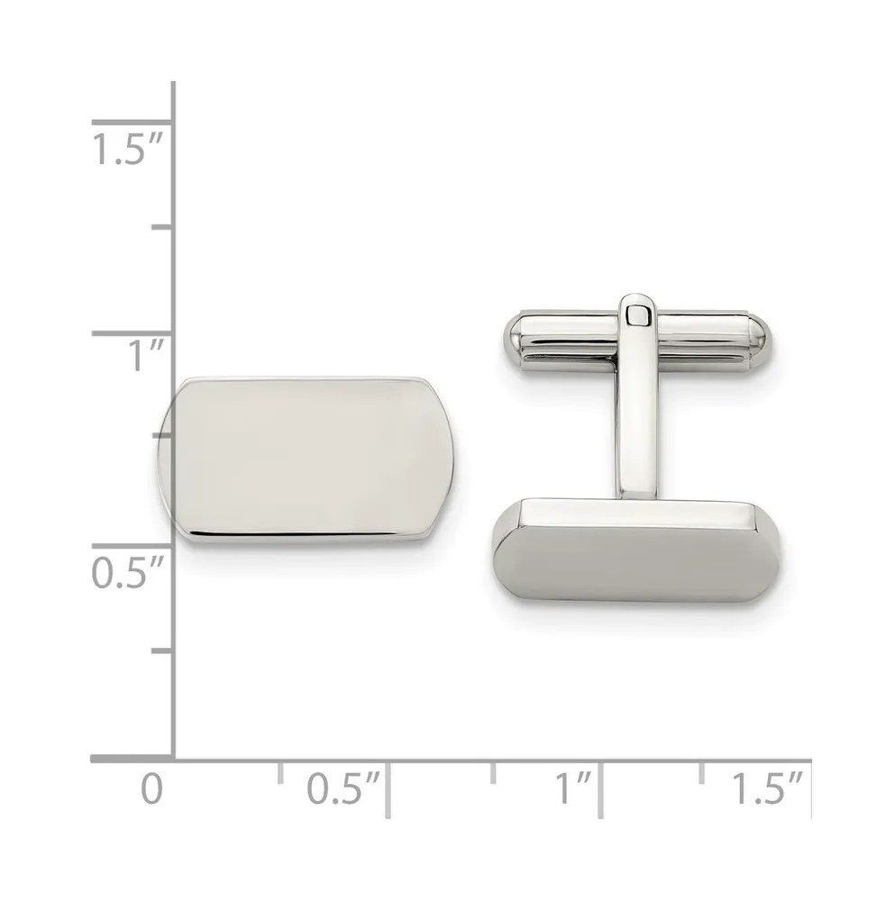 Chisel Stainless Steel Polished Cufflinks for Men