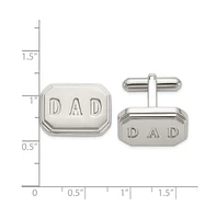 Chisel Stainless Steel Polished Enameled Dad Cufflinks