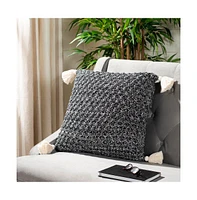 Safavieh Pennie Knit Tassel 20" x 20" Pillow