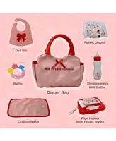 The New York Doll Collection Baby Doll Diaper Bag Set with Accessories