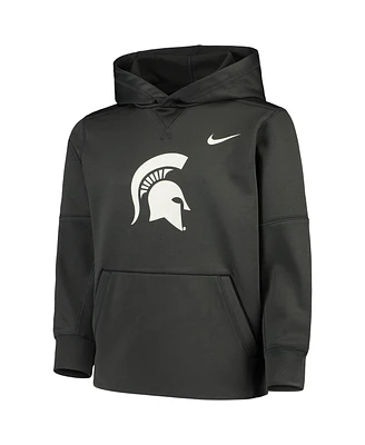 Big Boys Nike Anthracite Michigan State Spartans Logo Ko Pullover Performance Hoodie