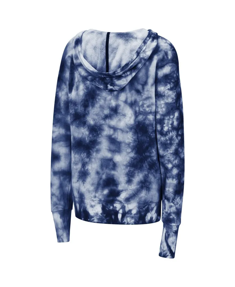 Women's Colosseum Navy Notre Dame Fighting Irish Shavonee Tie-Dye Pullover Hoodie