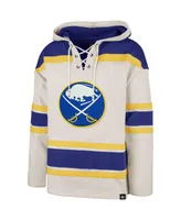 Men's '47 Brand Oatmeal Buffalo Sabres Rockaway Lacer Pullover Hoodie