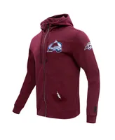 Men's Pro Standard Burgundy Colorado Avalanche Classic Chenille Full-Zip Hoodie Jacket