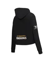 Women's Pro Standard Black Pittsburgh Penguins Classic Chenille Pullover Hoodie