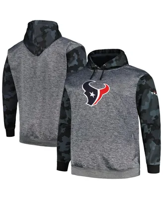 Men's Fanatics Heather Charcoal Houston Texans Big and Tall Camo Pullover Hoodie