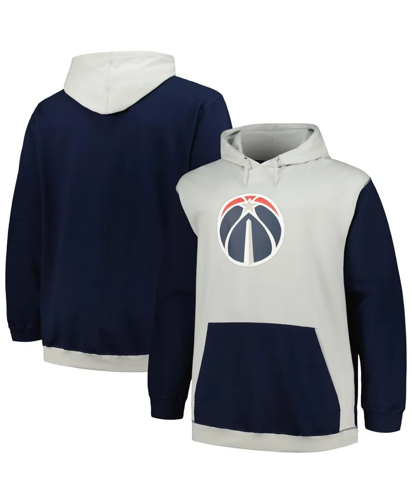 Men's Fanatics Navy, Silver Washington Wizards Big and Tall Primary Arctic Pullover Hoodie