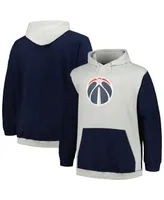 Men's Fanatics Navy, Silver Washington Wizards Big and Tall Primary Arctic Pullover Hoodie