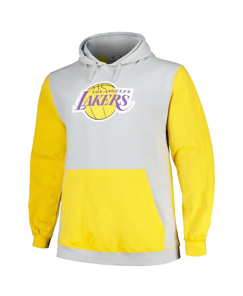 Men's Fanatics Gold, Silver Los Angeles Lakers Big and Tall Primary Arctic Pullover Hoodie
