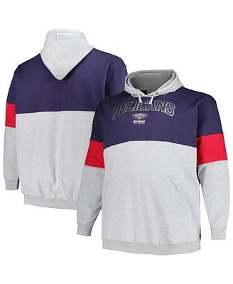 Men's Fanatics Navy, Red New Orleans Pelicans Big and Tall Pullover Hoodie
