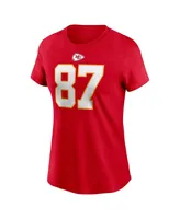 Women's Nike Travis Kelce Kansas City Chiefs Player Name and Number T-shirt