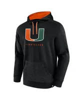 Men's Fanatics Black Miami Hurricanes Defender Pullover Hoodie