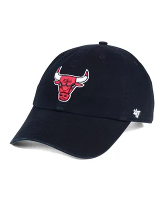 Men's Chicago Bulls '47 Brand Black Distressed Clean-Up Adjustable Hat