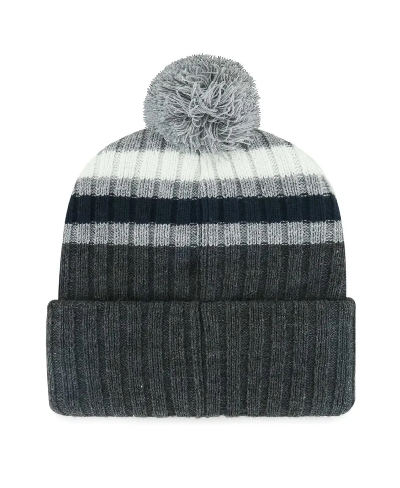 Men's '47 Brand Gray New York Yankees Stack Cuffed Knit Hat with Pom