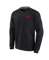 Men's and Women's Fanatics Signature Black Chicago Bulls Super Soft Fleece Oversize Arch Crew Pullover Sweatshirt