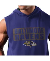 Men's Msx by Michael Strahan Purple Baltimore Ravens Marathon Sleeveless Pullover Hoodie