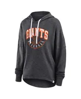 Women's Fanatics Heather Charcoal Distressed San Francisco Giants Luxe Pullover Hoodie