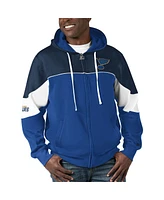 Men's Starter Blue, Navy St. Louis Blues Power Forward Full-Zip Hoodie