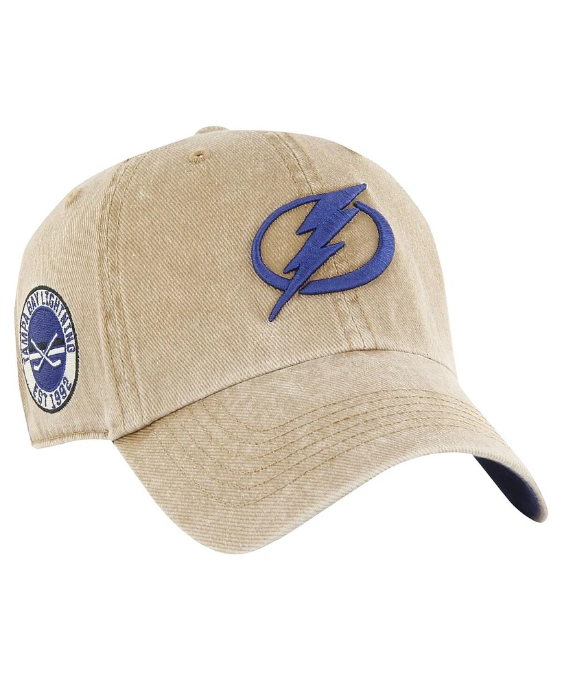 Men's '47 Brand Khaki Tampa Bay Lightning Earldor Clean Up Adjustable Hat