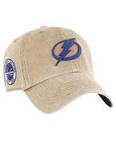 Men's '47 Brand Khaki Tampa Bay Lightning Earldor Clean Up Adjustable Hat