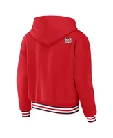 Women's Wear by Erin Andrews Red Chicago Blackhawks Lace-Up Pullover Hoodie