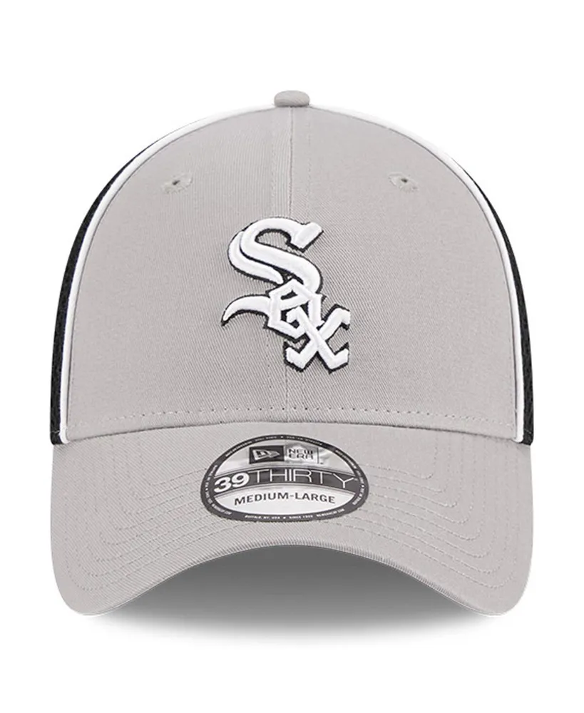 Men's New Era Gray Chicago White Sox Pipe 39THIRTY Flex Hat
