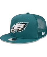 Youth Boys and Girls New Era Midnight Green Philadelphia Eagles Main Trucker 9FIFTY Snapback Hat