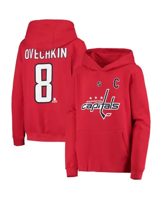 Big Boys Alexander Ovechkin Red Washington Capitals Player Name and Number Hoodie