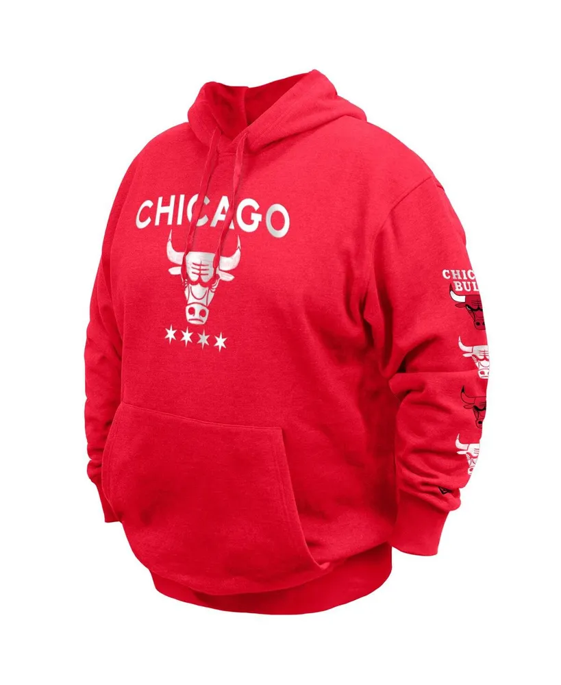 Men's New Era Red Chicago Bulls Big and Tall 2023/24 City Edition Pullover Hoodie