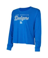 Women's Concepts Sport Royal Los Angeles Dodgers Meter Knit Long Sleeve T-shirt and Shorts Set