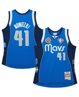 Men's and Women's Mitchell & Ness Dirk Nowitzki Blue Dallas Mavericks Hall of Fame Class 2023 Throwback Swingman Jersey