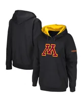 Women's Colosseum Black Minnesota Golden Gophers Big Logo Pullover Hoodie